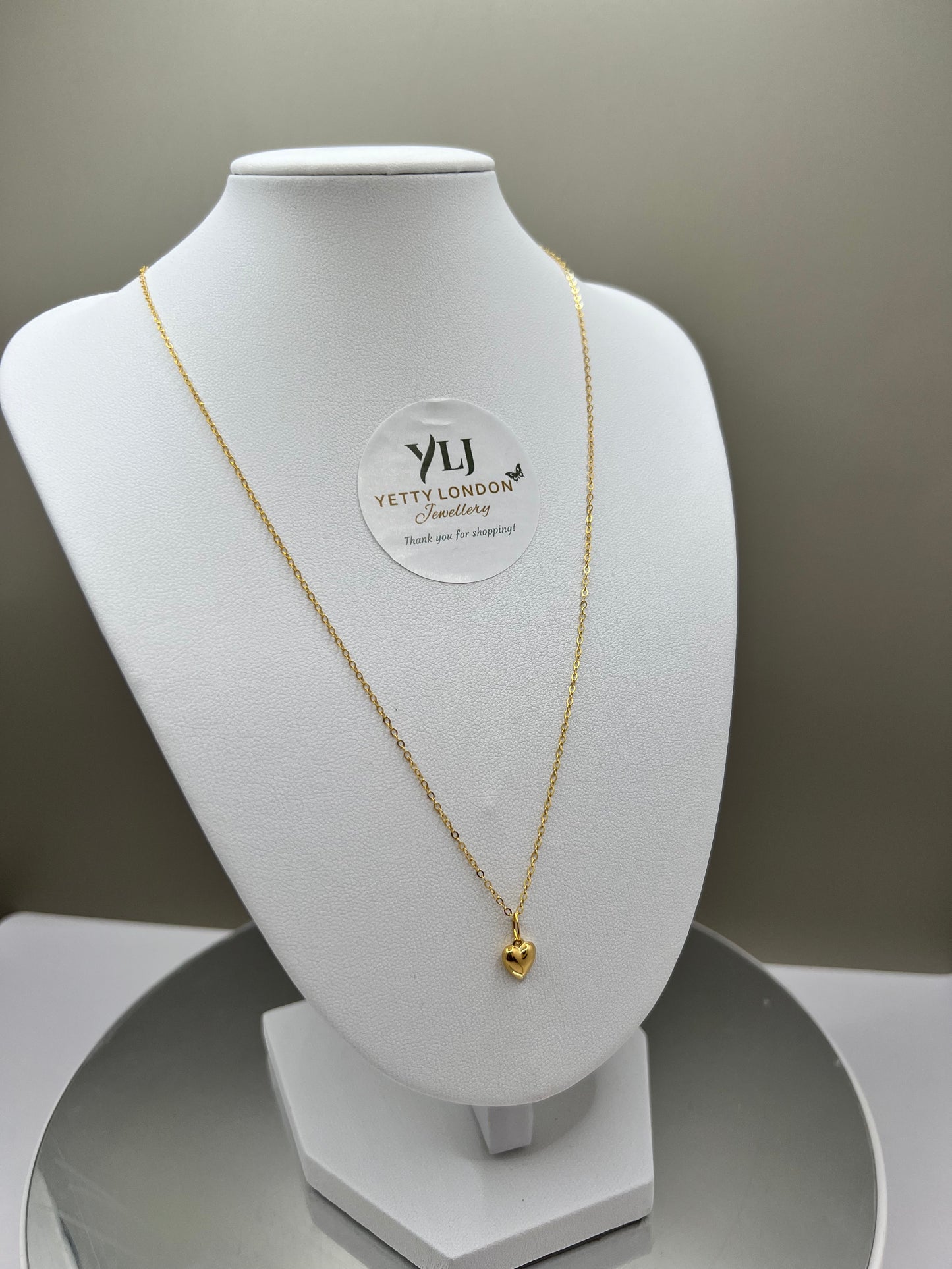 Yetty Puffy Heart Gold-Filled Necklace