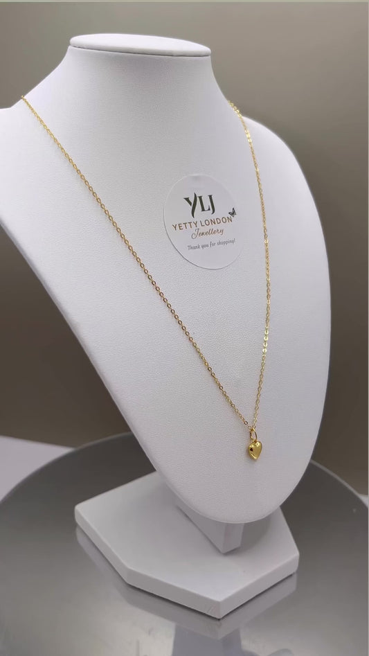 Yetty Puffy Heart Gold-Filled Necklace